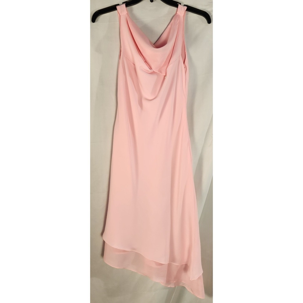 Bias Cut Pink Chiffon Handmade Dress Classic/Barbiecore/Wedding Midi Dress S* - Picture 3 of 10